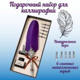 Подарочный набор перьев для каллиграфии (6 перьев, фиолетовый) SoulArt